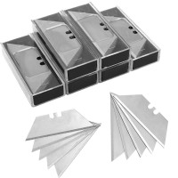 Hojas de cuchillo de utilidad de 60 paquetes, cuchillas de reemplazo de cortador de caja pesada de acero SK5 con estuche de plástico, cuchillas de afeitar de tamaño estándar para la mayoría de los cuchillos de utilidad estándar