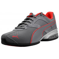 Zapatos de tazon 6 fm de puma para hombres, gris/rojo, 11 m