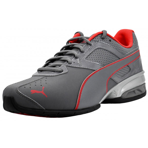 Zapatos de tazon 6 fm de puma para hombres, gris/rojo, 11 m