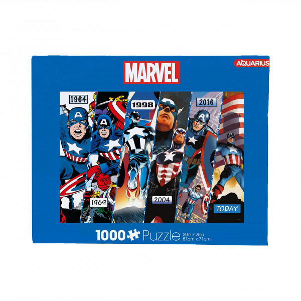 Aquarius Marvel Captain America (rompecabezas de 1000 piezas) - Free Free - Precision Fit - Mercadería y coleccionables de Marvel con licencia oficial - 20 x 28 pulgadas