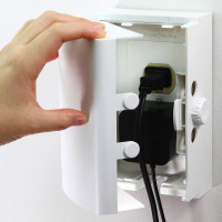 Caja de cobertura de salida de seguridad para bebés [Patente pendiente] Bloqueo doble para una mejor prueba para niños pequeños, operación más fácil, instalación simple de 3 pasos con tornillos incluidos. Proporciona espacio adicional en el interior para 