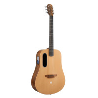 Lava Me 4 Solid Spruce Top Series, Hilava 2.0 Guitarras eléctricas de acústica inteligente, diestro, con pantalla táctil de 3.5 pulgadas, Freeboost 2.0, bolsa de flujo de aire, Brown/Burlywood de madera, 41 pulgadas