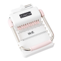 Nosotros, los cuidadores de memoria, la máquina de enlace de libros cinch 2, rosa/blanco, diseño fácil de usar con regla de diapositivas, compatible con alambre o bobinas espirales, fabrican libros profesionales, cuadernos, calendarios y más