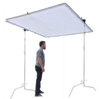 Glide Gear BFS 100 Butterfly Scrim Diffuser, Modular 4x4ft 6x6ft 8x8ft Diffuser con 3 scrims de seda de nylon, marco de aluminio de ensamblaje rápido, abrazaderas de pisos C incluidas