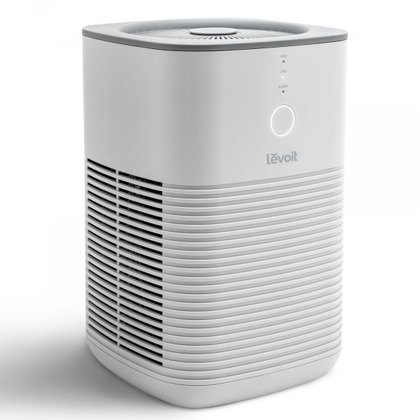 Purificador de aire de LEVOIT para dormitorio en casa, filtradores Filtrando un limpiador de habitaciones pequeñas con esponja de fragancia para humo, alergias, caspa de mascotas, olor, removedor de polvo, oficina, escritorio, mesa, 1 paquete, blanco