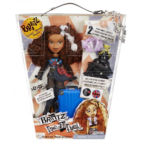 Bratz Pretty ‘N’ Punk Sasha Fashion Fashion con 2 atuendos y maletas, coleccionistas 6 7 8 9 10+