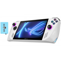Asus Rog Ally 7 120Hz Handheld de juegos blancos (Ryzen Z1 Extreme 8 núcleos, 16 GB de RAM, 2TB M.2 PCIE SSD, Full HD (1920x1080), Win 11 Home) con DockzTorm Hub)