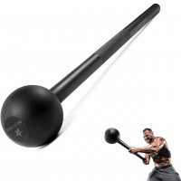 Yes4 All Steel Mace Bell para entrenamiento de fuerza, hombro, agarres y antebrazos: 25 libras F. Negro 25 libras
