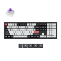KeyChron Q6 HE INALTE MECÁNICO COMPLETO COMPLETO CONSEJO 100% COMPLETO, 2.4 GHz/Bluetooth/Wired QMK Rapid Trigger Interruptores magnéticos de doble riel programables en caliente para ventanas Mac, negro de carbono