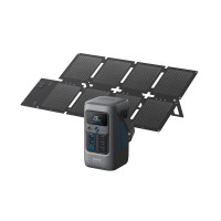 Anker Solix C200 DC Power Bank Station (60,000mAh) y panel solar de 60W, estación de energía portátil de 192Wh, batería LifePo4, generador solar de 200W, para al aire libre, acampar, viajar y emergencias