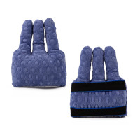 Separador de dedo Contractura manual Cojín Palm Palm PROTIector con bandas de elásticas dobles en la parte posterior para entrenamiento de rehabilitación de dedos Ayuda de paciente adulto anciano en cama (púrpura)