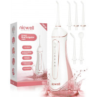Water Dental Flosser inalámbrico para los dientes - Nicwell 4 Modos Dental oral de irrigador, portátil y recargable IPX7 impermeable potente batería vida útil de los dientes de agua para viajar en el hogar