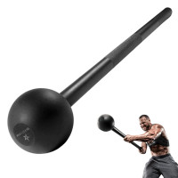 Yes4 All Steel Mace Bell para entrenamiento de fuerza, hombro, empuñaduras y antebrazos: 30 libras G. Negro 30 libras