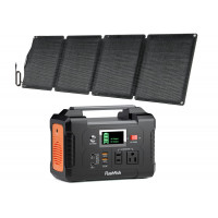Estación de alimentación portátil con panel solar incluido, generador solar de peces flash 200W+panel solar de 60w, 2 x 200 W.