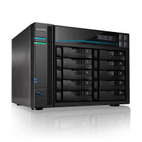 Asustor Lockerstor 10 Pro AS7110T 10 Bay NAS - Cinete de almacenamiento de red, CPU de 3,4 GHz de 3GB DDR4, M.2 NVME SSD Estampado en caché