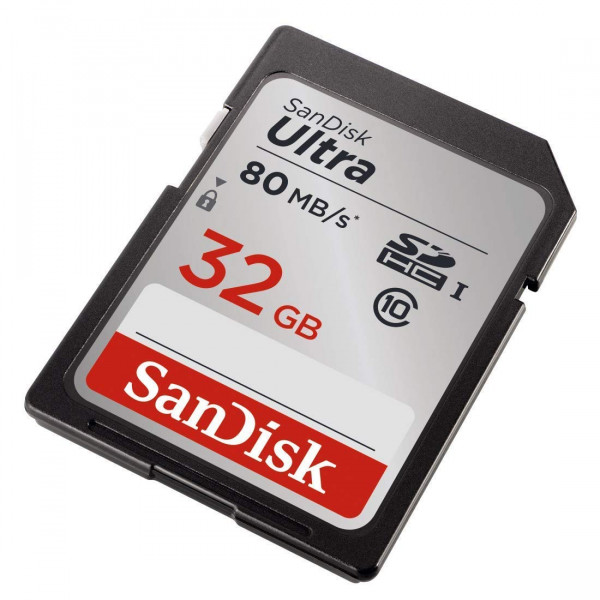 Sandisk Ultra 32GB Clase 10 SDHC UHS-I Tarjeta de memoria de hasta 80 MB/s (SDSDunc-032G-GN6In)