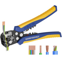Stripper de alambre autojustante de Haisstronica, 3 en 1 stripper/cortador/engarzamiento de alambre eléctrico de servicio pesado de servicio pesado por 10-24 AWG