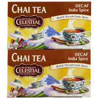 Celestiales condimentos Decaf India Spice Chai Tea Bolss, 20 Ct, 2 PK