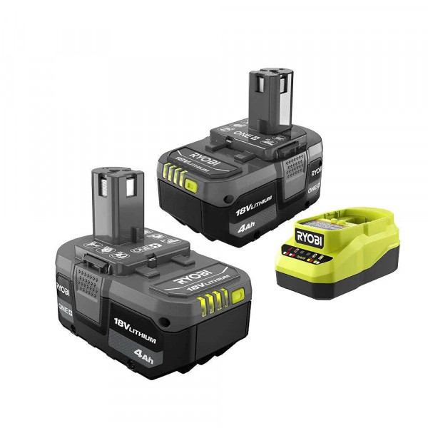 Generic1 Ryobi One+ 18V Lithium-ion 4.0 AH batería (paquete de 2) y kit de cargadores, 1 (PSK006)